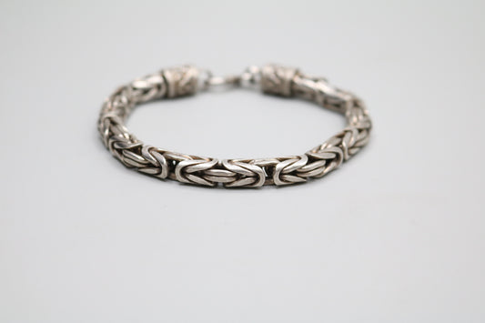 Sterling Silver Byzantine Silver Bracelet (8.75 Inches)