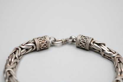 Sterling Silver Byzantine Silver Bracelet (8.75 Inches)