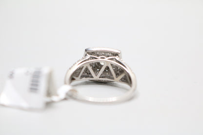 14K White Gold Engagement Halo Ring with Lab Grown Diamonds (0.95 ctw)