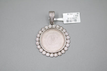 Sterling Silver Circular Charm with Clear Stones