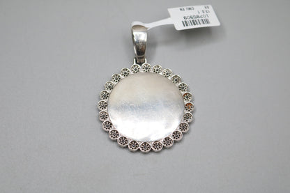 Sterling Silver Circular Charm with Clear Stones
