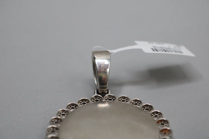 Sterling Silver Circular Charm with Clear Stones