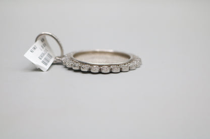 Sterling Silver Circular Charm with Clear Stones
