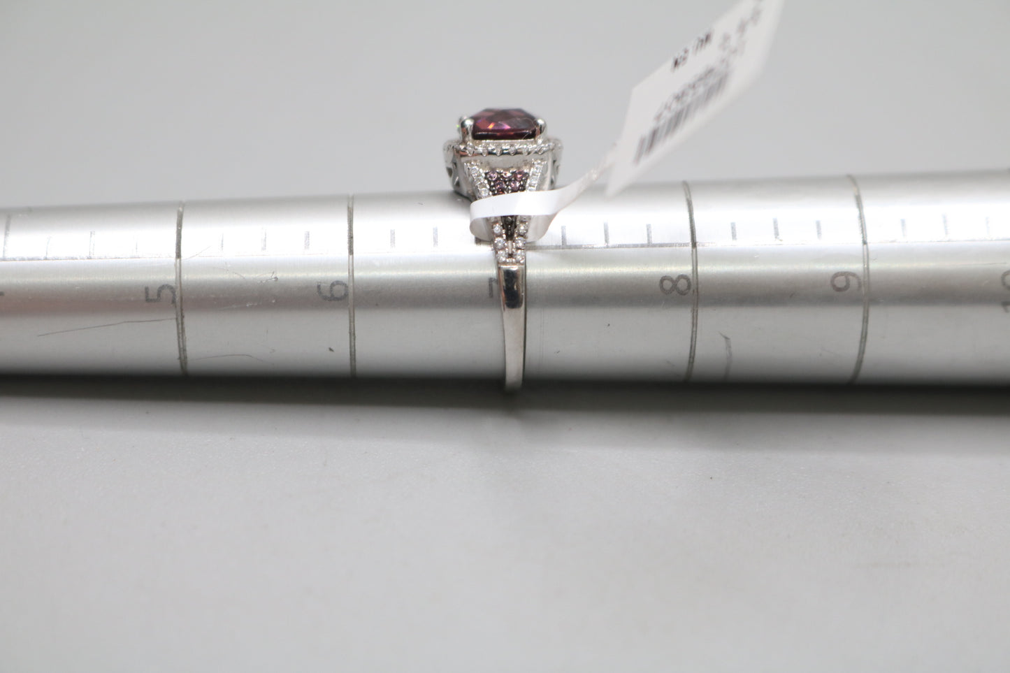 Sterling Silver Ring with Pink and Clear Stones (Size 7)
