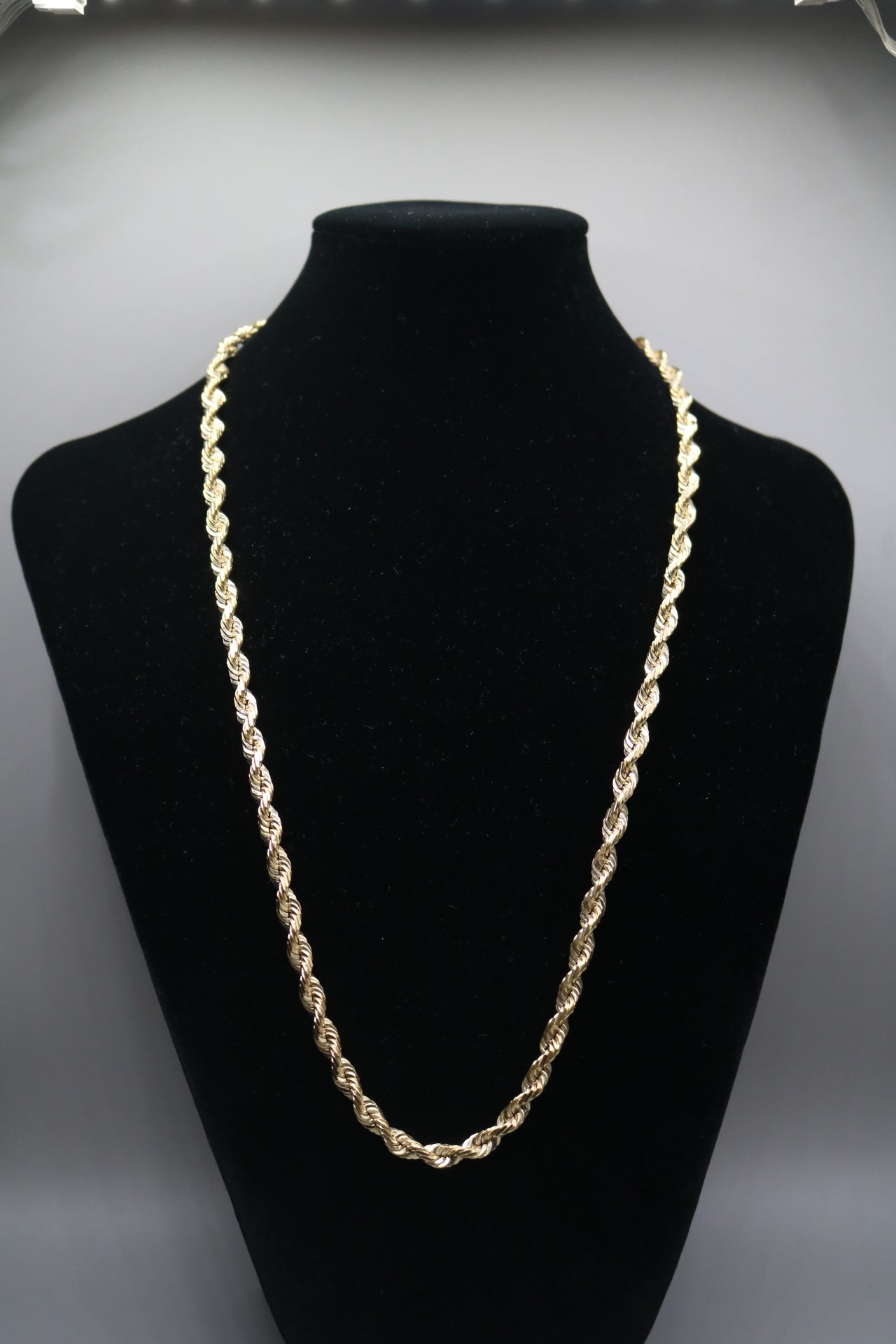 14K Yellow Gold Rope Necklace (24 Inches) (Local Purchase Only)