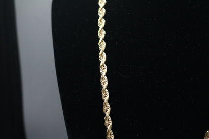 14K Yellow Gold Rope Necklace (24 Inches) (Local Purchase Only)