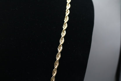 14K Yellow Gold Rope Necklace (24 Inches) (Local Purchase Only)