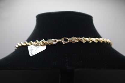 14K Yellow Gold Rope Necklace (24 Inches) (Local Purchase Only)