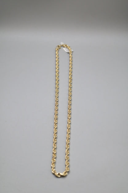 14K Yellow Gold Rope Necklace (24 Inches) (Local Purchase Only)