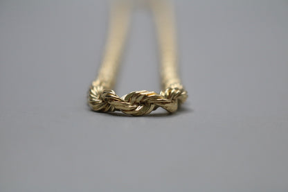 14K Yellow Gold Rope Necklace (24 Inches) (Local Purchase Only)