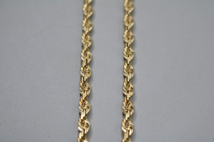 14K Yellow Gold Rope Necklace (24 Inches) (Local Purchase Only)
