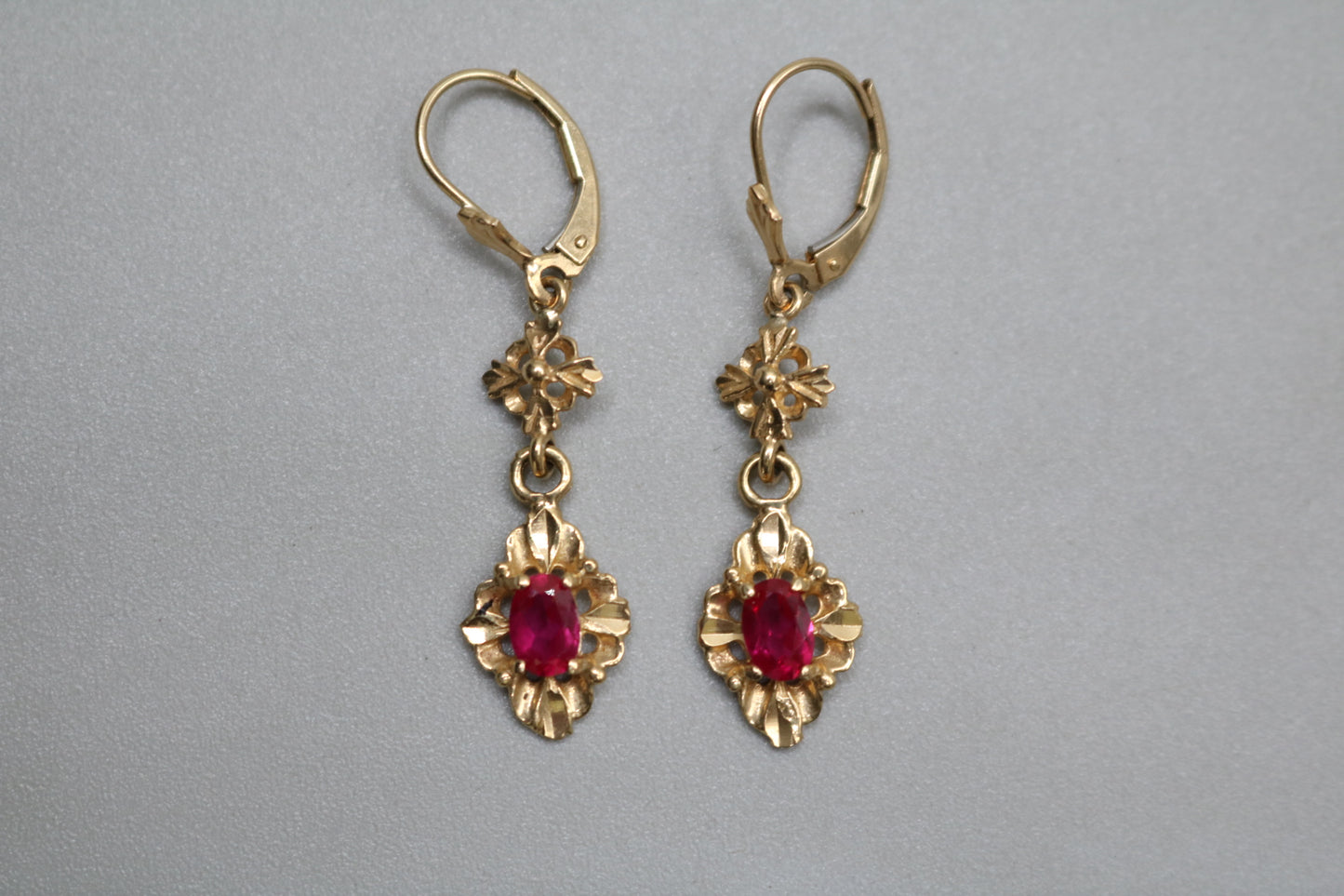 14K Yellow Gold Dangling Pair Earrings