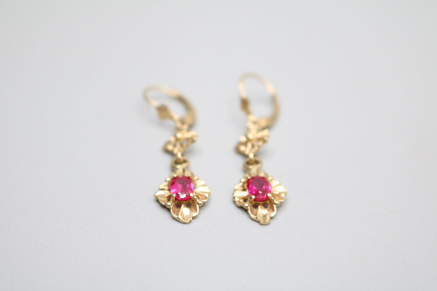 14K Yellow Gold Dangling Pair Earrings
