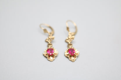 14K Yellow Gold Dangling Pair Earrings