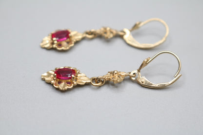 14K Yellow Gold Dangling Pair Earrings