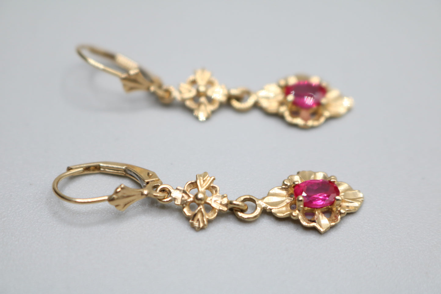 14K Yellow Gold Dangling Pair Earrings