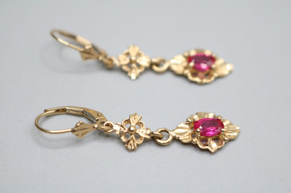 14K Yellow Gold Dangling Pair Earrings