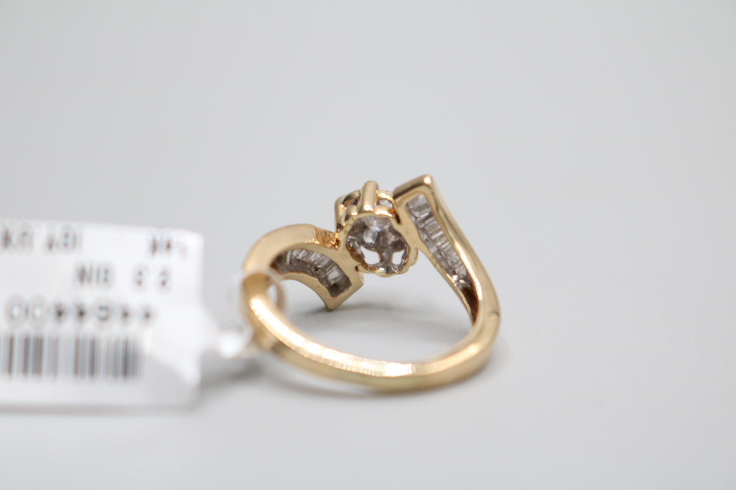 14K Yellow Gold Diamond Bypass Cluster Ring (Size 4 1/2)