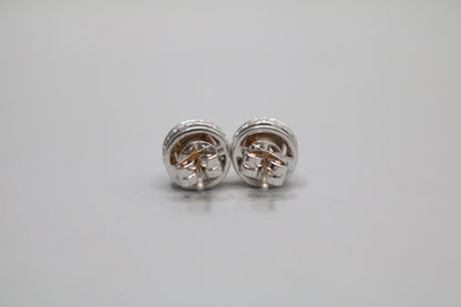 18K White Gold Moissanite & Diamond Stud Earrings (2.00 CTW & 0.80 CTW)