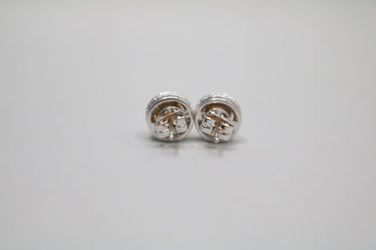 18K White Gold Moissanite & Diamond Stud Earrings (2.00 CTW & 0.80 CTW)