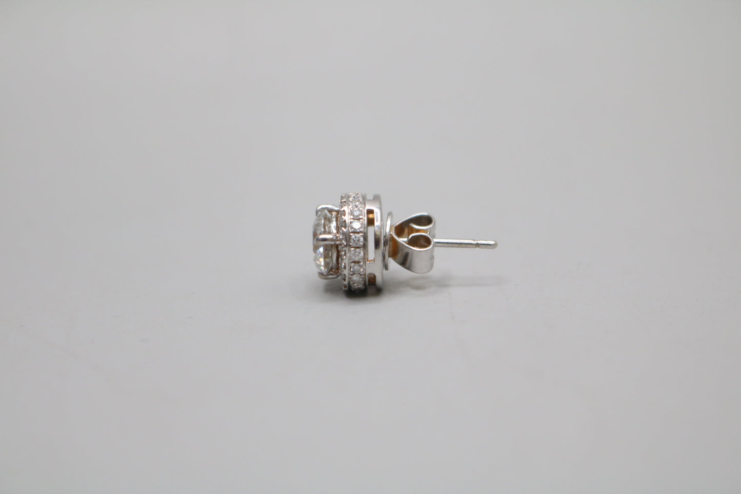 18K White Gold Moissanite & Diamond Stud Earrings (2.00 CTW & 0.80 CTW)