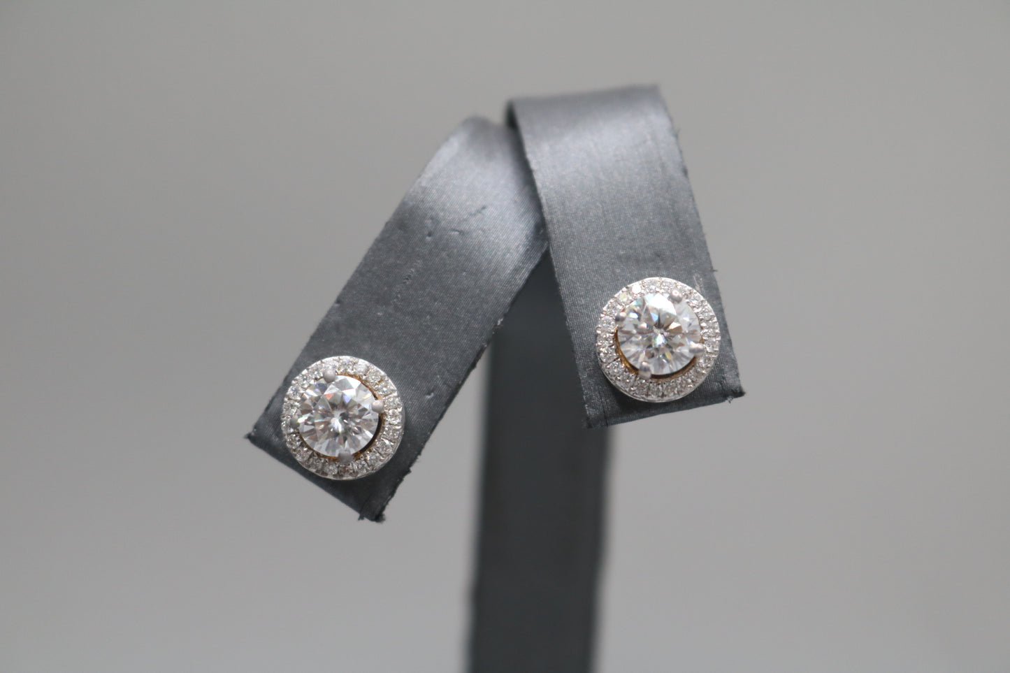 18K White Gold Moissanite & Diamond Stud Earrings (2.00 CTW & 0.80 CTW)