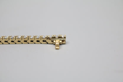 14K Yellow Gold Diamond Tennis Bracelet (3.75 CTW) (Local Purchase Only)