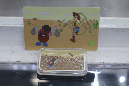Cartoon Celebrities Toy Story 1oz .999 Fine Siler And Enamelled Bar