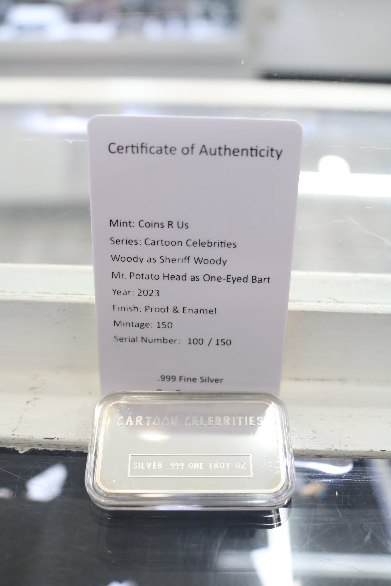 Cartoon Celebrities Toy Story 1oz .999 Fine Siler And Enamelled Bar