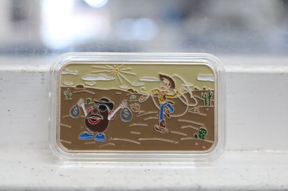 Cartoon Celebrities Toy Story 1oz .999 Fine Siler And Enamelled Bar
