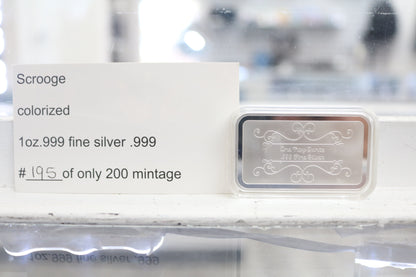 Mc Scrooge The Pirate 1oz Colorized Silver Art Bar Limited Edition #195/200