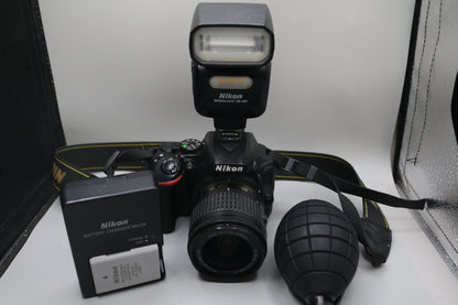 Nikon D5600 N1538 Digital Camera with Nikon 18-55mm Lens and SB-500 Flash