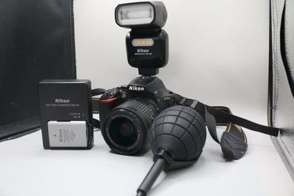 Nikon D5600 N1538 Digital Camera with Nikon 18-55mm Lens and SB-500 Flash