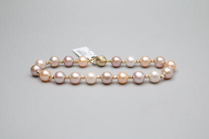 14K Yellow Gold Freshwater Pearl Bracelet (19.5 centimeters or 7.5")