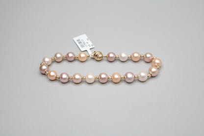 14K Yellow Gold Freshwater Pearl Bracelet (19.5 centimeters or 7.5")