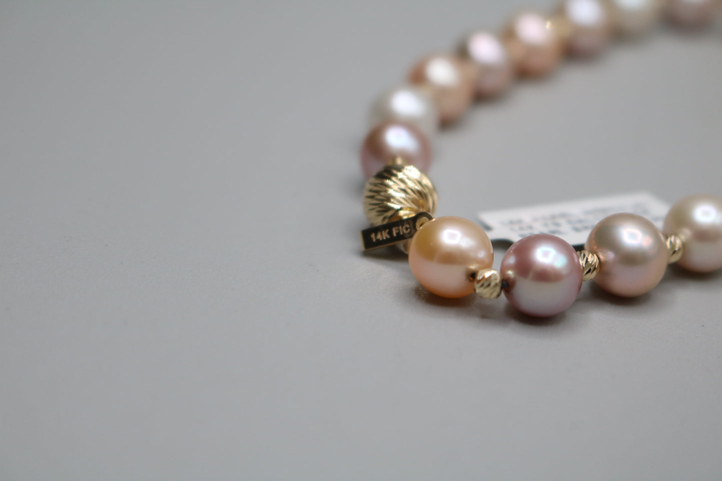 14K Yellow Gold Freshwater Pearl Bracelet (19.5 centimeters or 7.5")