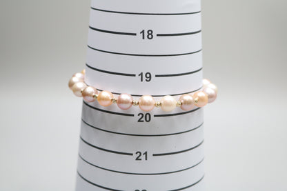 14K Yellow Gold Freshwater Pearl Bracelet (19.5 centimeters or 7.5")