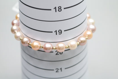 14K Yellow Gold Freshwater Pearl Bracelet (19.5 centimeters or 7.5")