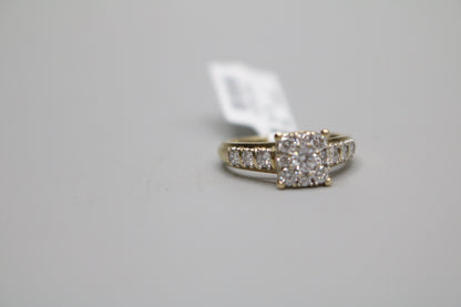 10K Yellow Gold Lab Grown Diamond Cluster Ring (0.85 CTW) (Size 7) Clearance