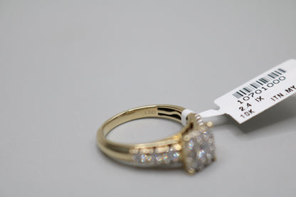 10K Yellow Gold Lab Grown Diamond Cluster Ring (0.85 CTW) (Size 7) Clearance