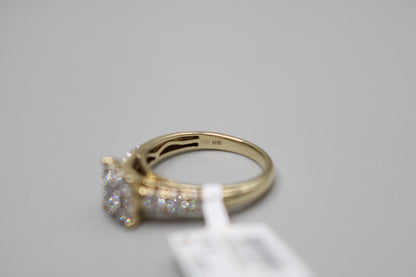 10K Yellow Gold Lab Grown Diamond Cluster Ring (0.85 CTW) (Size 7) Clearance