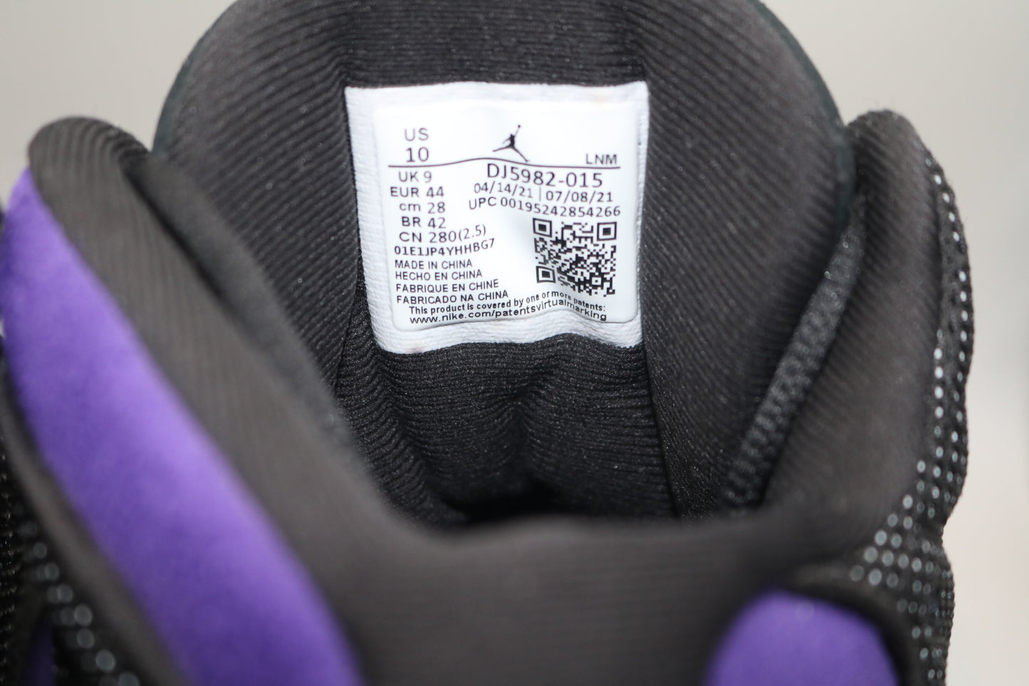 Jordan 13 Retro Court Purple Size 10