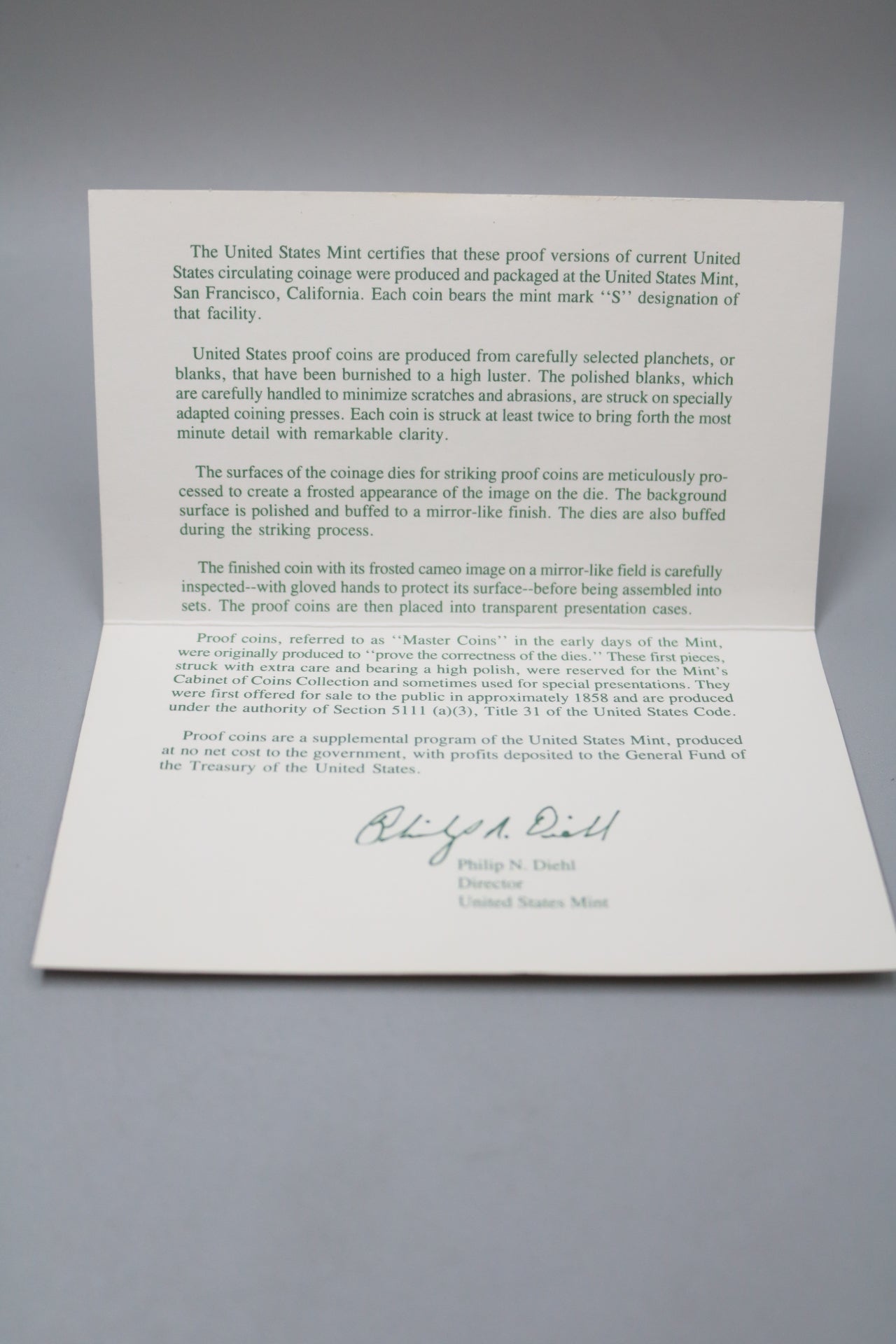 1998 United States Proof Set & COA