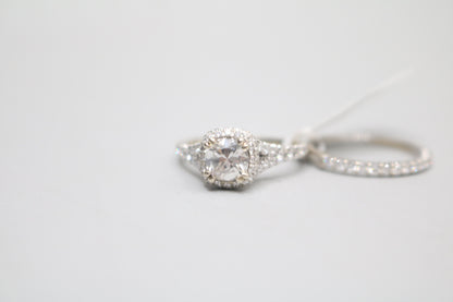 14K White Gold Lab Grown Diamond Engagement Ring Set (2.09 CTW) (Local Purchase Only)