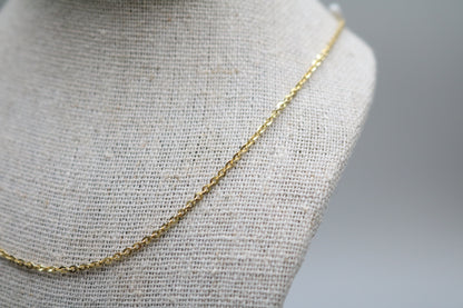 14K Yellow Gold Well-Crafted Cable Necklace Length of 18 Inches