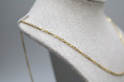 14K Yellow Gold Well-Crafted Cable Necklace Length of 18 Inches