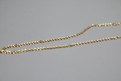 14K Yellow Gold Well-Crafted Cable Necklace Length of 18 Inches