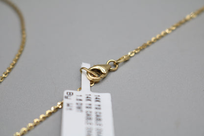 14K Yellow Gold Well-Crafted Cable Necklace Length of 18 Inches