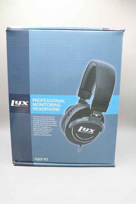 LyxPro HAS-10 Noise-Canceling DJ Headphones, Over-Ear Studio Headphones, Black