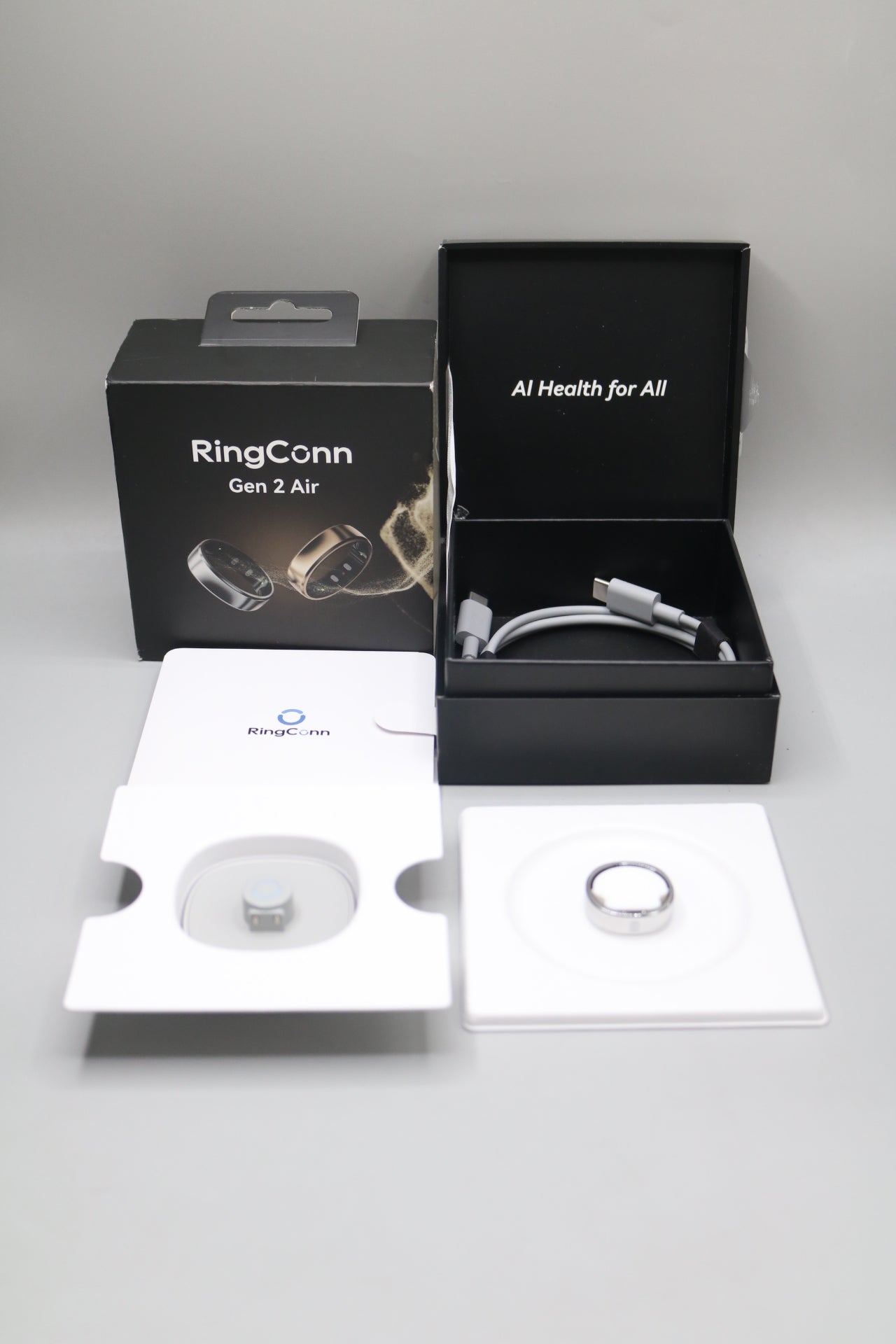 RingConn Gen 2 Air Smart Ring (Size 10) RCA-02 Galaxy Silver